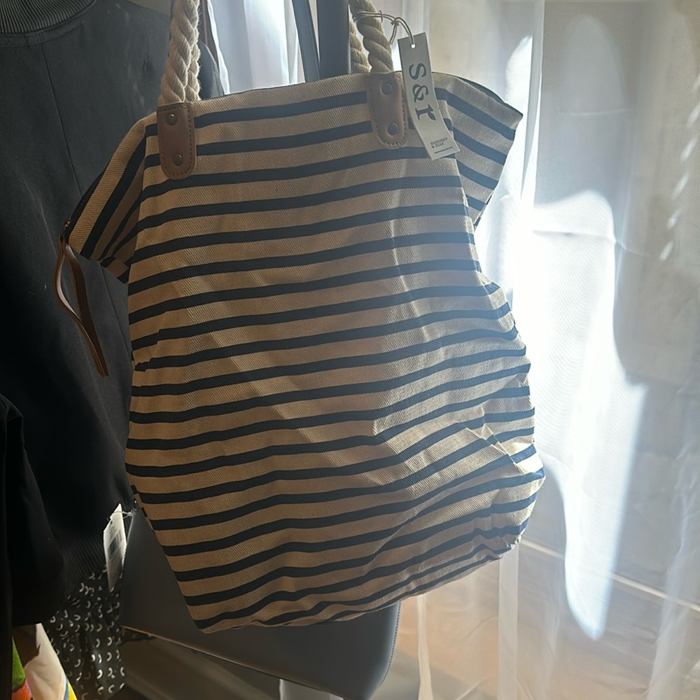 Summer & Rose Navy and Crème Tote Bag